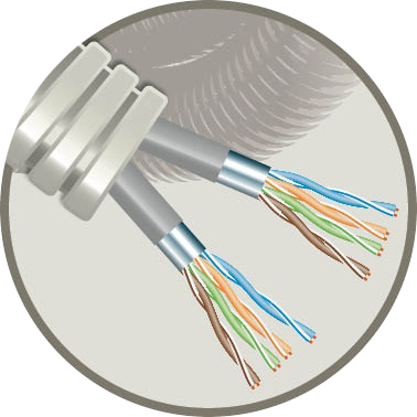LAN-Kabel Cat7 Dca i.Rohr 25mm Snelflex 2xSFTP Cat7, Rolle 100m