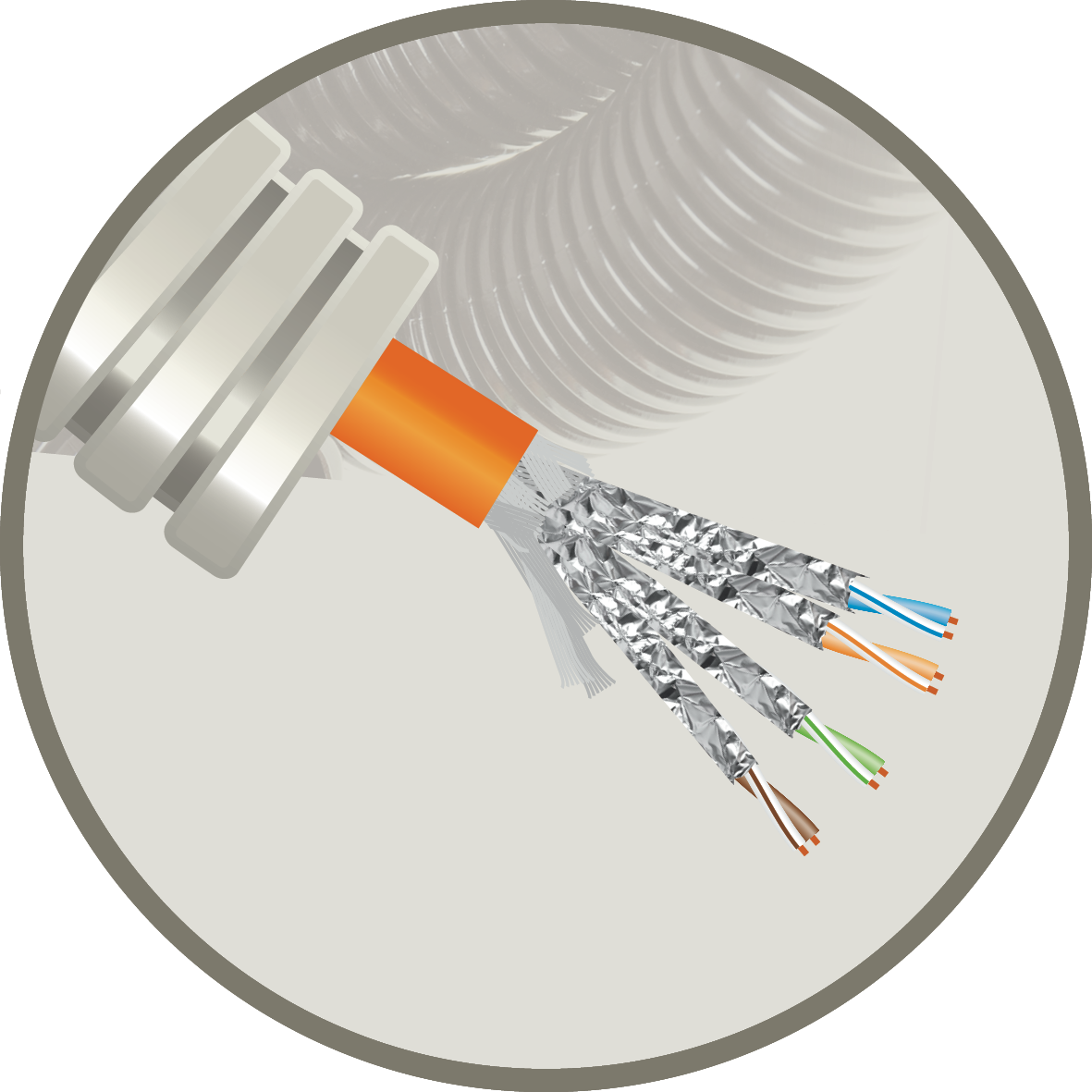 LAN-Kabel Cat7 Dca i.Rohr 16mm Snelflex SFTP Cat7, Rolle 500m