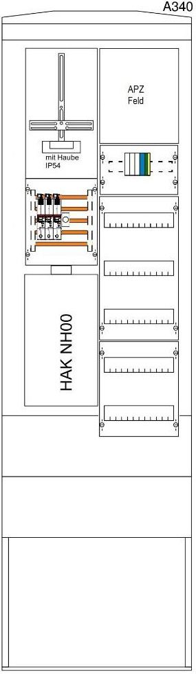 Hausanschlusssäule 1x 3-Punkt Zähler APZ 60TE
