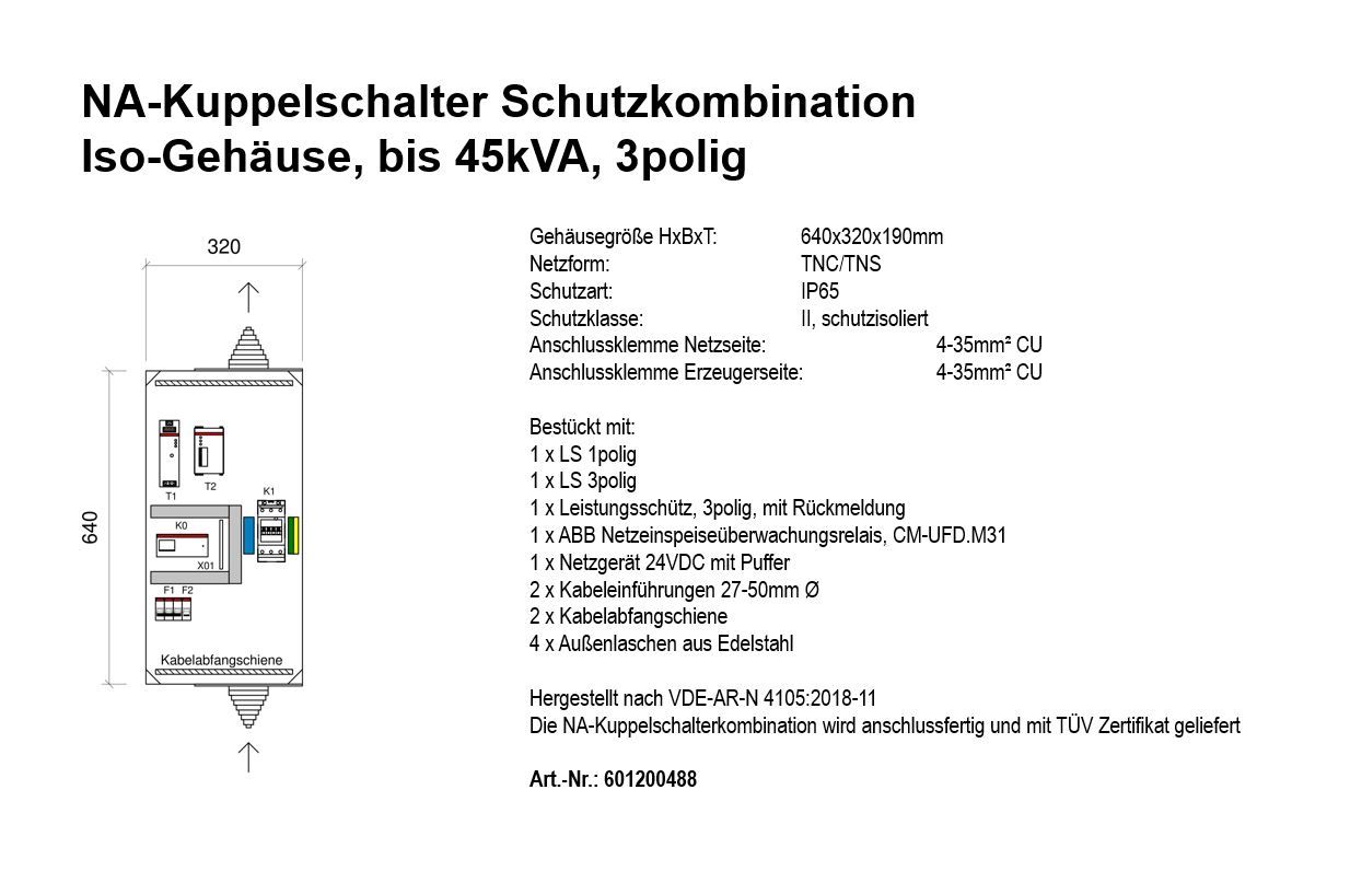 NA-Kuppelschalter Isoverteilung 45kVA 3p