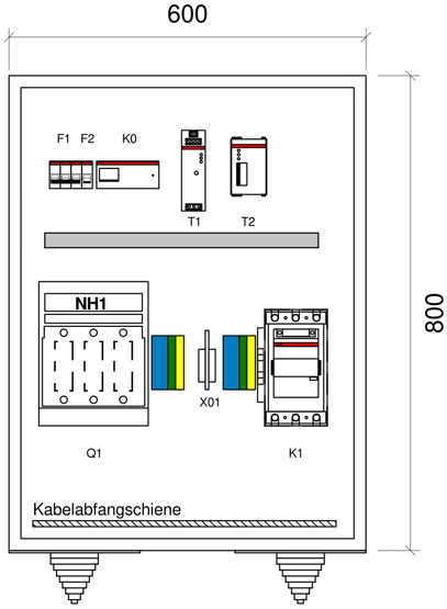 NA-Kuppelschalter Stahlblech-Gehäuse 100kVA NH1 3p