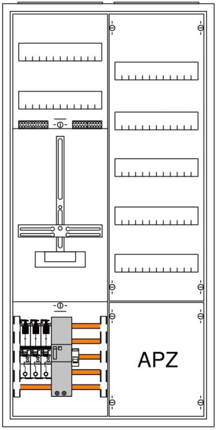 EFH-Komplettschrank ABB SH63A 1xZählerkreuz ohne FI/LS