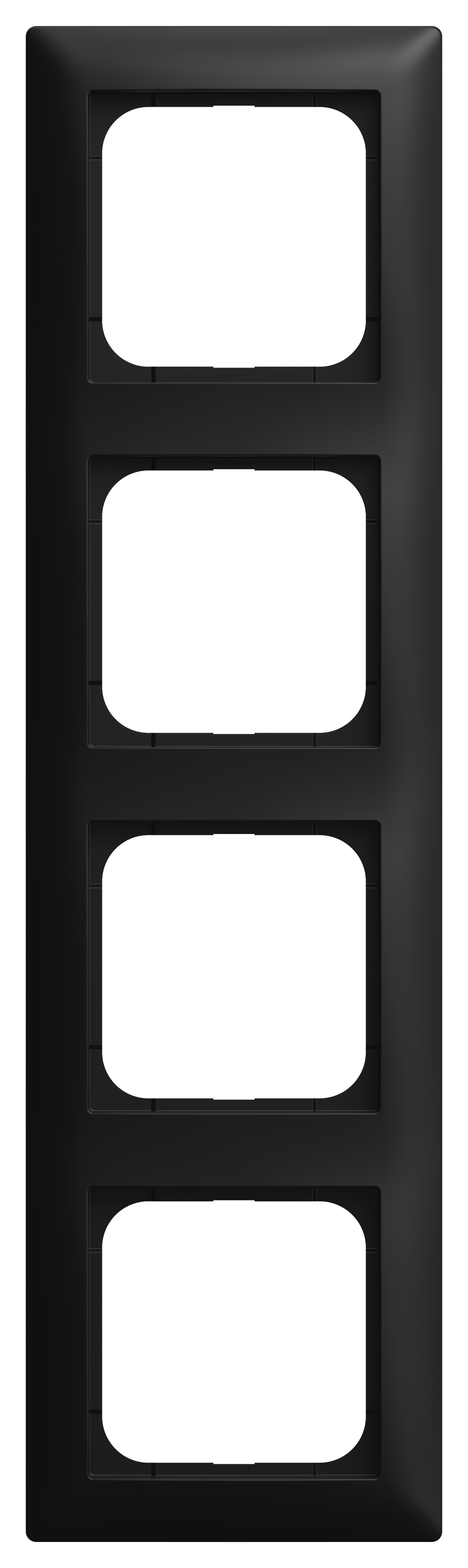 Rahmen 4f sw mt Busch-balance SI Kst Unterputzmontage Thermopl