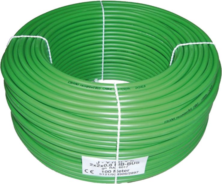 Busleitung Eca EIB-BUS 2x2x0,8 gn TR500 Kl.1 = eindrähtig Polyolefine Farbe