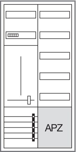 Komplettschrank AP/UP 1Z 1stö 2Feld IP44 1100x550x205mm