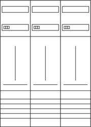 Komplettfeld 63A univ.Z 3Z 3PBf m.Verdr 3-Punkt-Befestigung 1050x750mm 5p 300mm