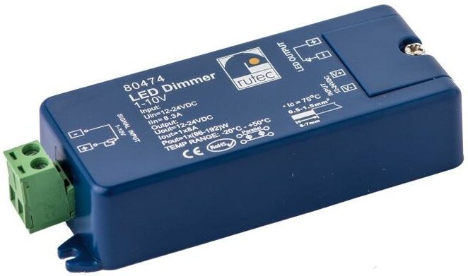 LED-Dimmer 1-10V Poti Taster 12-24V 96-192W L95xB37xH21mm IP20