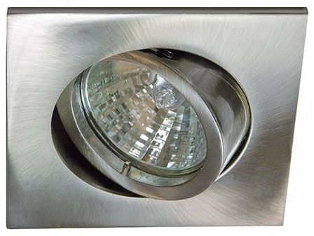 Einbaustrahler 50W Konv eisen gbürst Alu IP20 gebürstet Ø/EB68mm 83x83x130mm