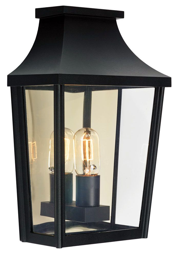 Wandleuchte 53W Halogen LONDON E27 IP65 sw