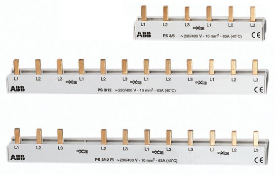 Phasenschiene 3ph 17,6mm Pro M 980mm 16qmm 80A Stift Isoliert