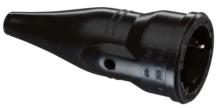 SCHUKO Kupplung Gummi IP20 ger sw hfr Schraubkl