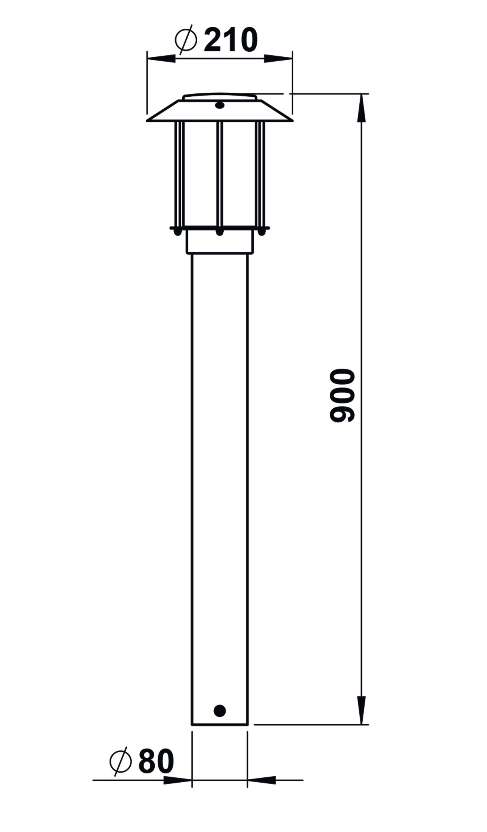 Pollerleuchte 75W E27 edst Edst Gl_opal HV IP44