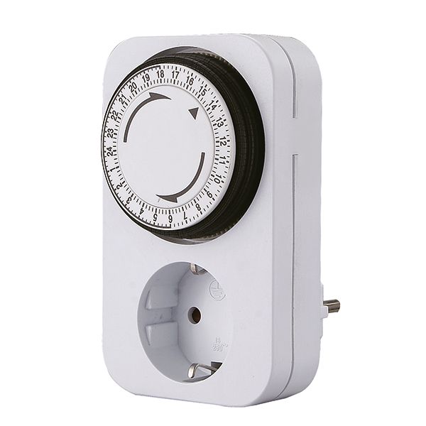 Steckdosenschaltuhr IP20 Tage analog 230V 16A 15min Zwischensteck/Steckd