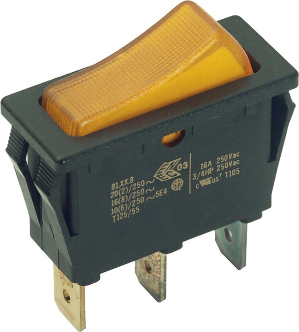 Einbau-Ausschalter 1p 16A Wippe ge Kontrolle