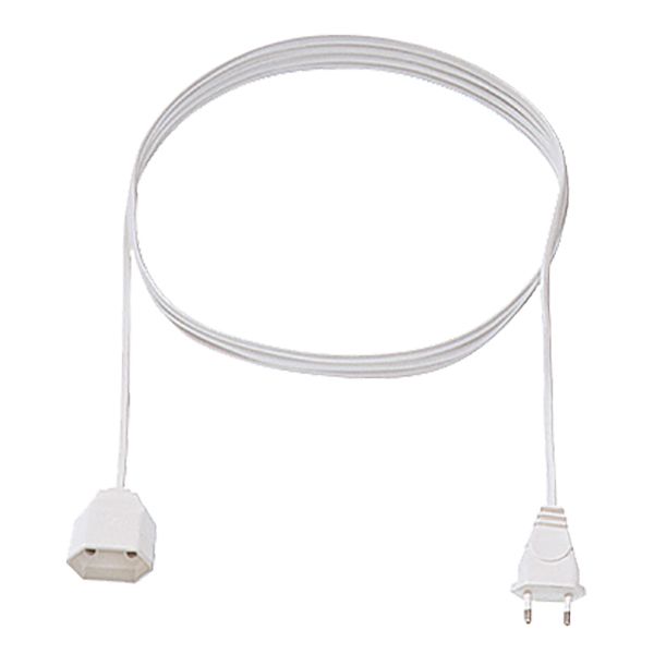 EURO-Verlängerung 2m 2x0,75qmm 2,5A ws IP20 0-70°C Polyvinylchlorid (PVC)