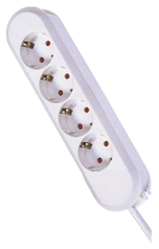 Steckdosenleiste 4f sw 1,5m 35° IP20 1,5qmm