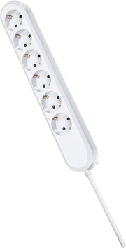Steckdosenleiste 6f ws 3m 35° IP20 1,5qmm