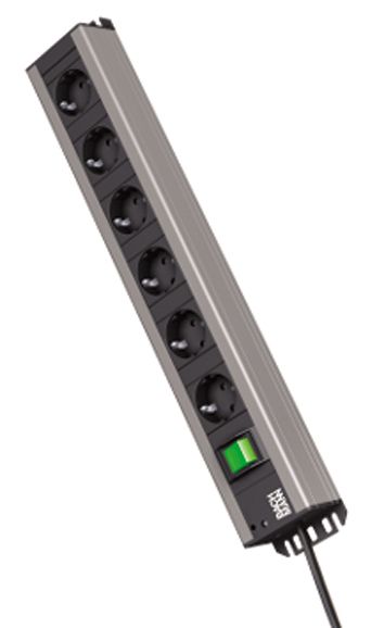 Steckdosenleiste 12f gr m.Ein/Aus 2m 90° IP20 1,5qmm