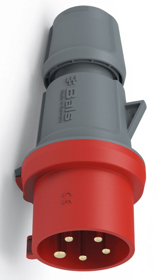 CEE-Stecker 3p 16A IP54 230V/bl 6h Kst schraubl.Kl Verschraubung