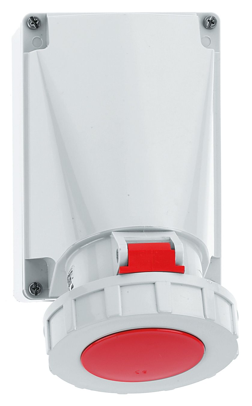 CEE-Steckdose 4p 63A 6h 400V/rt IP44 AP Schraubkl Kst