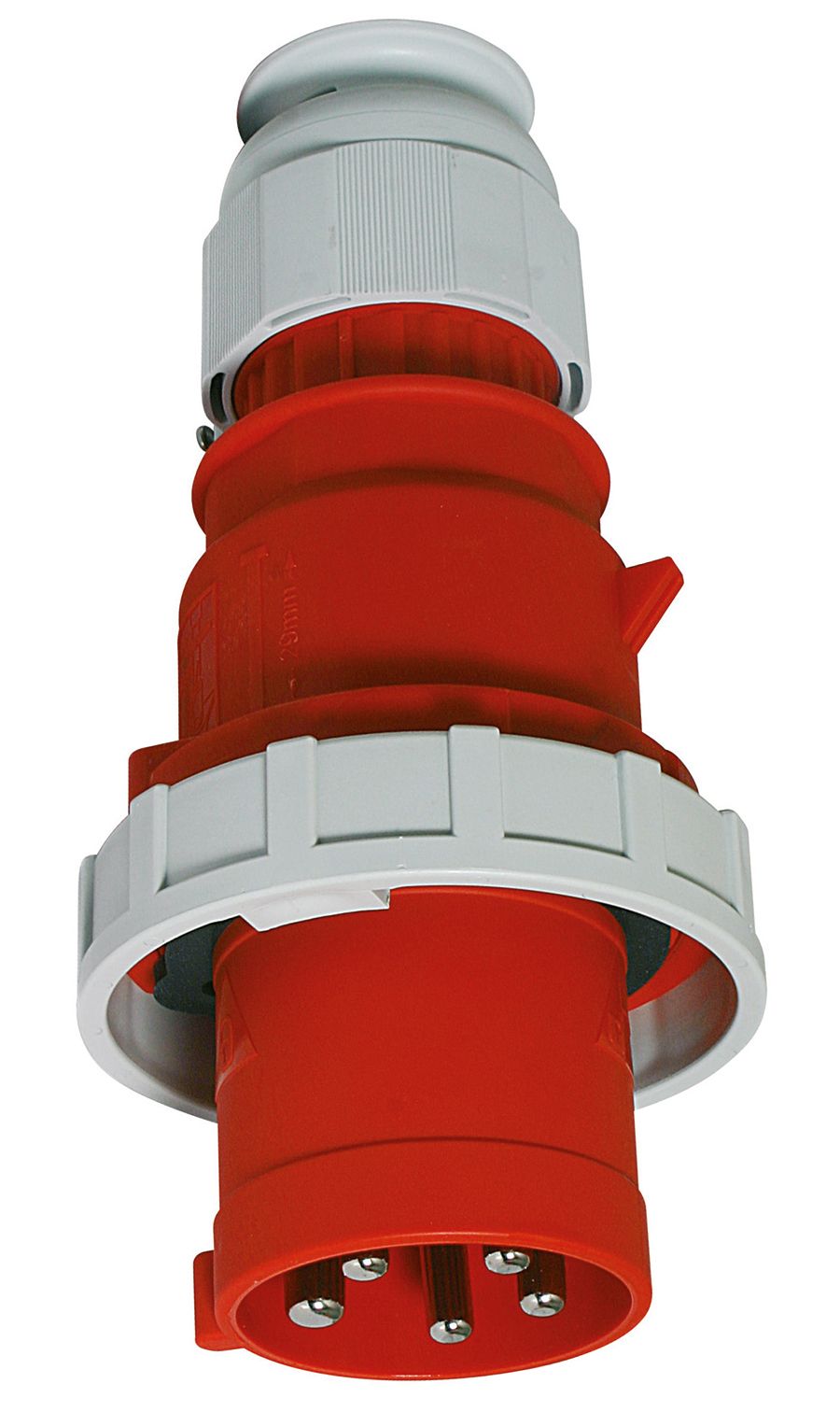 CEE-Stecker 5p 125A IP67 400V/rt 6h Schraubkl Kst Verschraubung
