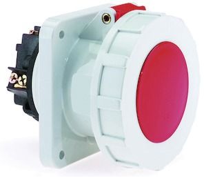 CEE-Anbausteckdose 5p 63A 400V/rt 6h ger IP67 Schraubkl Kst 92x100mm