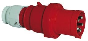 CEE-Stecker 5p 63A IP44 400V/rt 6h Kst schraubl.Kl Verschraubung