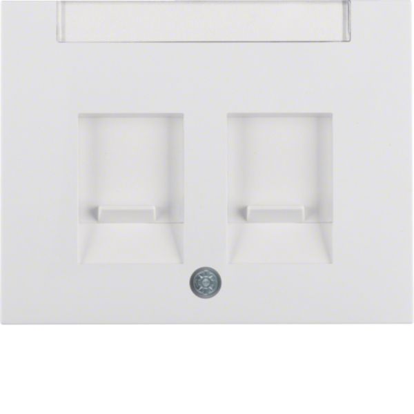 Zentralplatte Mod-Jack 2f K.1 polws Schraubbef m.Staubschutz m.Beschr.Feld