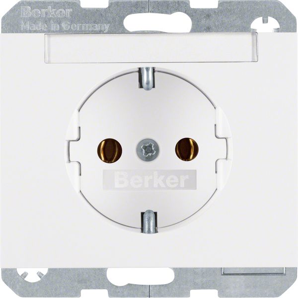 Steckdose 1f polws glz K.1 UP IP20 BSF Textfeld/Beschriftungsfläche