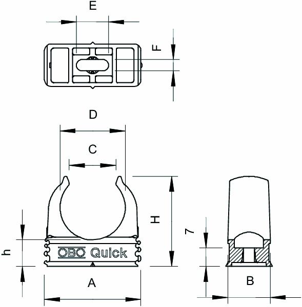 Rohrschelle Ø14-19,4mm ko Quick Kst gr anreihb kompl Schraubl