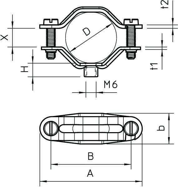 Abstandsschelle 1f Ø30mm geschl ST hfr