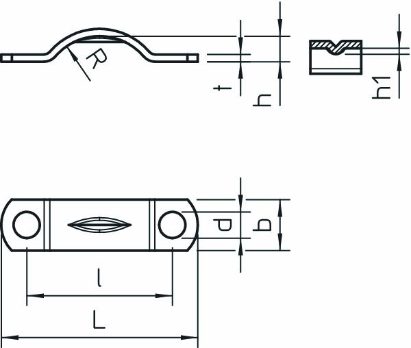 Befestigungsschelle 1f Ø9mm zweilappig ST hfr