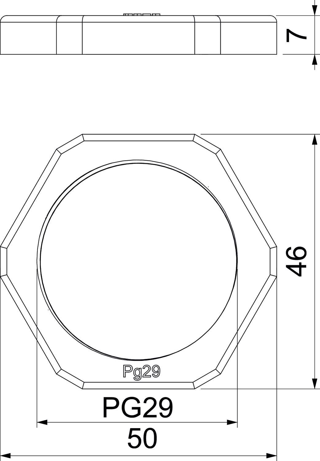 Gegenmutter PG29 PS 116 unbeh hfr lgr Schlagfest
