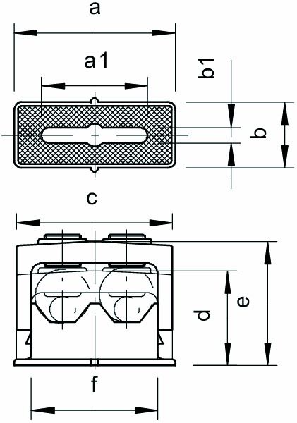 Abstandsschelle 2f Greif Ø16mm geschl Kst hfr