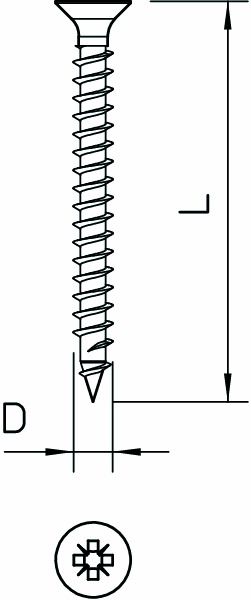Senkkopfschraube PZ 5x40mm ST L40mm Gehärtet