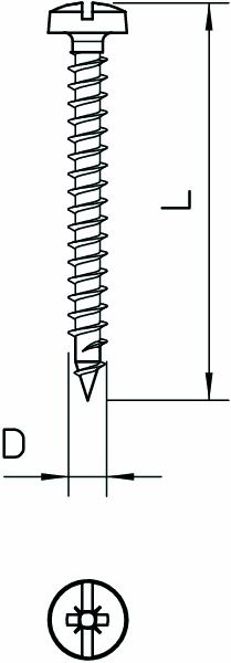 Panheadschraube PZ Gold 6x60mm ST L60mm Gehärtet