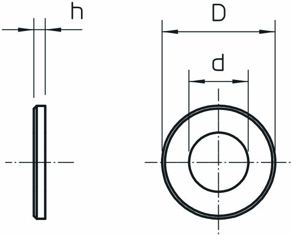 Unterlegscheibe M12 Ø24/13mm 2,5mm g/vz