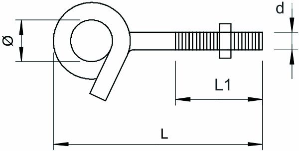 Schraubhaken Ø13x70mm ST g/vz 46mm Ø13mm 100N