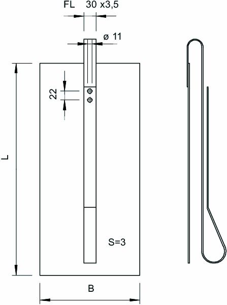Erdungsplatte 1000x1000x3mm 3000mm ST f/vz