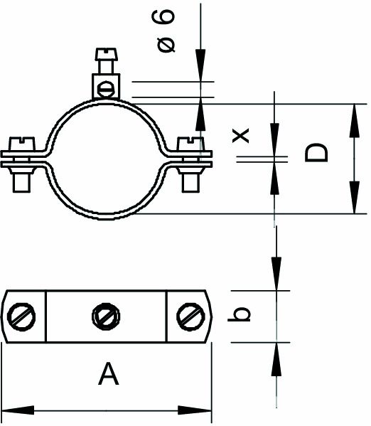 Erdungsrohrschelle ST 40,4-42,4mm g/vz 1,5-16qmm 1f
