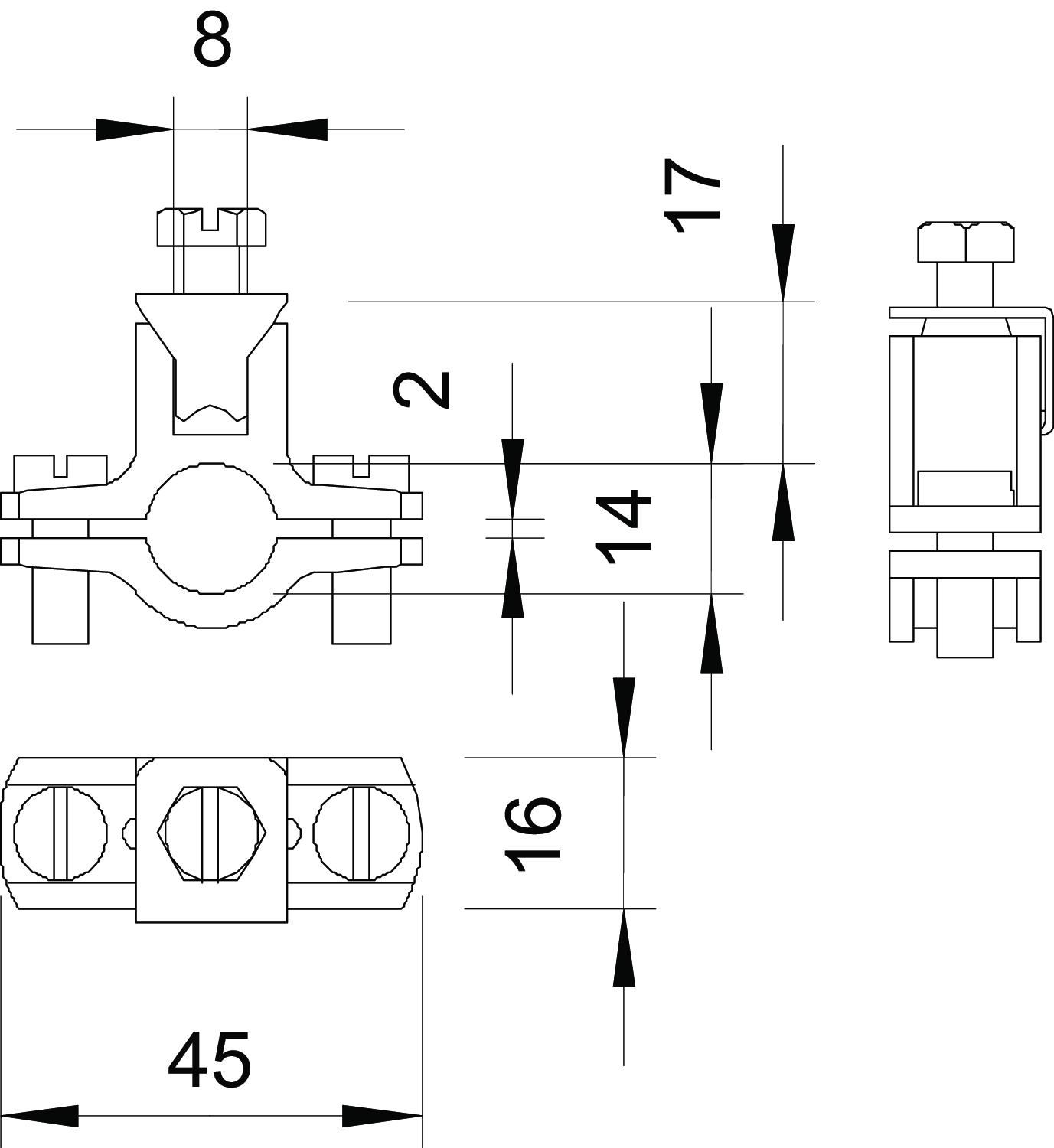 Erdungsrohrschelle Zink 12-14mm g/vz 4-35qmm 1f