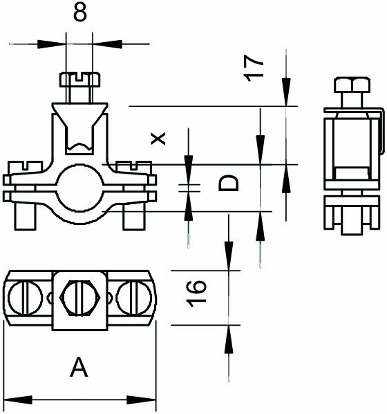 Erdungsrohrschelle Zink 51-54mm g/vz 4-35qmm 1f