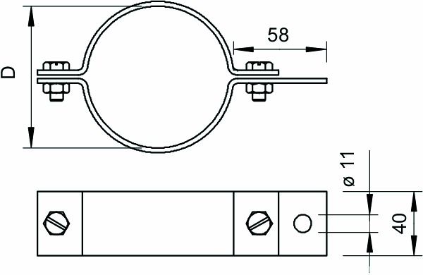 Rohrschelle 76,1mm ST f/vz Ø11mm