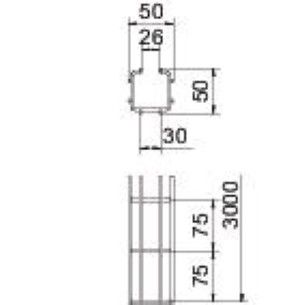 Gitterrinne C-Form CGR-Serie geschraubt 50x50x3000mm