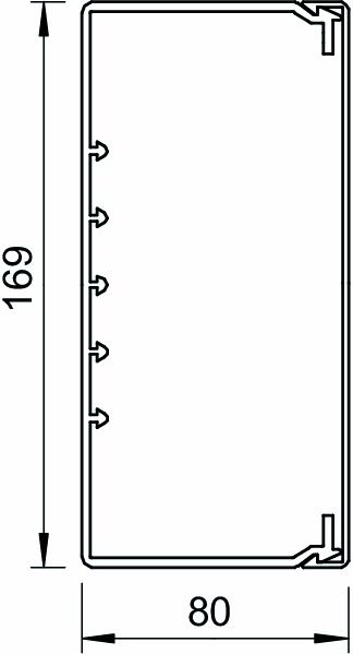 Leitungsführungskanal Kst 80x170x2000mm lgr unbeh LF-K RAL7035
