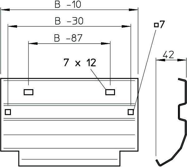 Abgangsblech Kabelleiter ST 400mm VA