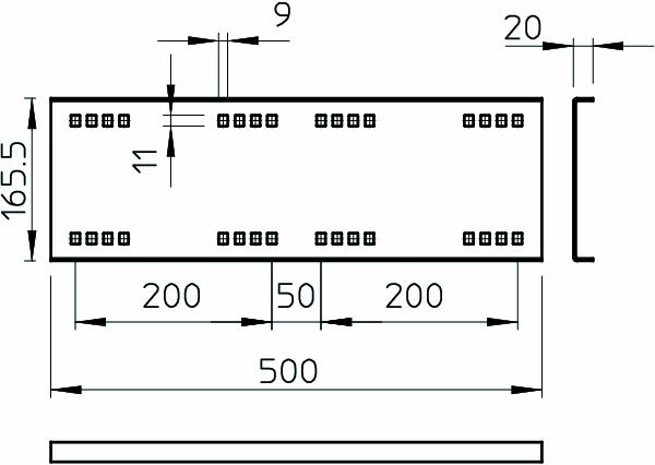 Verbinder Kabeltrag ST Schraubverb 500mm Kabelrinne f.Kabelrinne f.Funktionserh