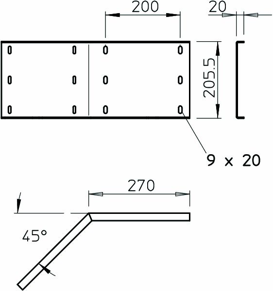 Verbinder Kabeltrag ST Schraubverb 500mm Kabelleiter Geeignet für Kabelleiter