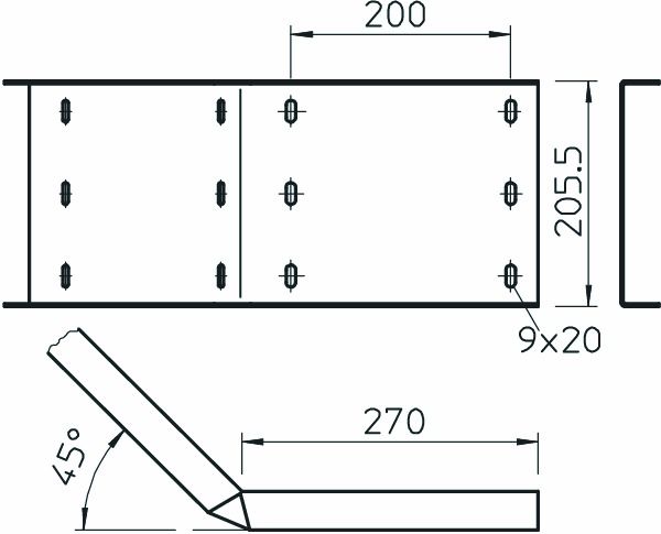Verbinder Kabeltrag ST Schraubverb 500mm Kabelleiter Geeignet für Kabelleiter