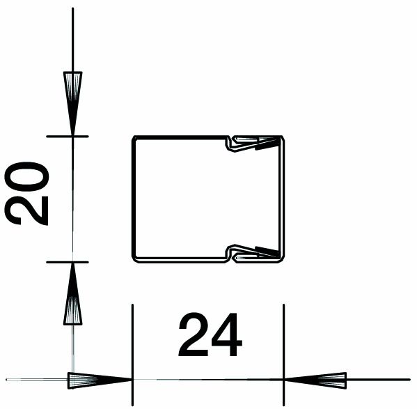 Leitungsführungskanal ST 20x24x2000mm rws vz LF-K RAL9010